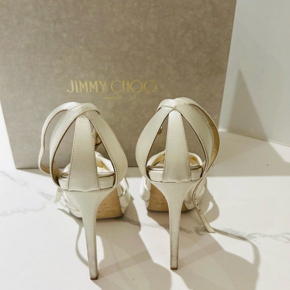 Jimmy Choo Rosie Satin Ivory 120 Heel - Picture 3 of 7